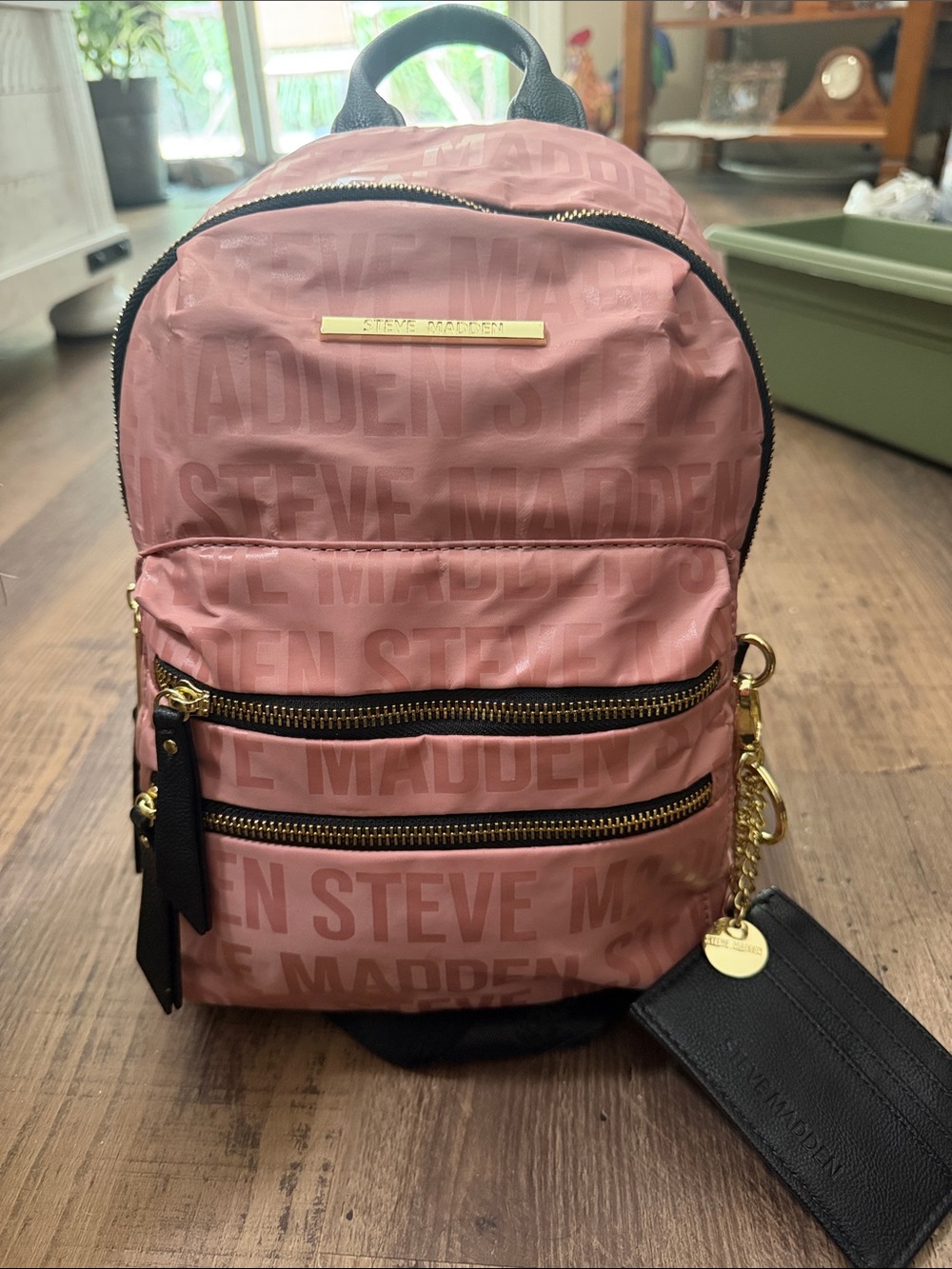 Steve Madden Dusty Rose Logo Mini Backpack
